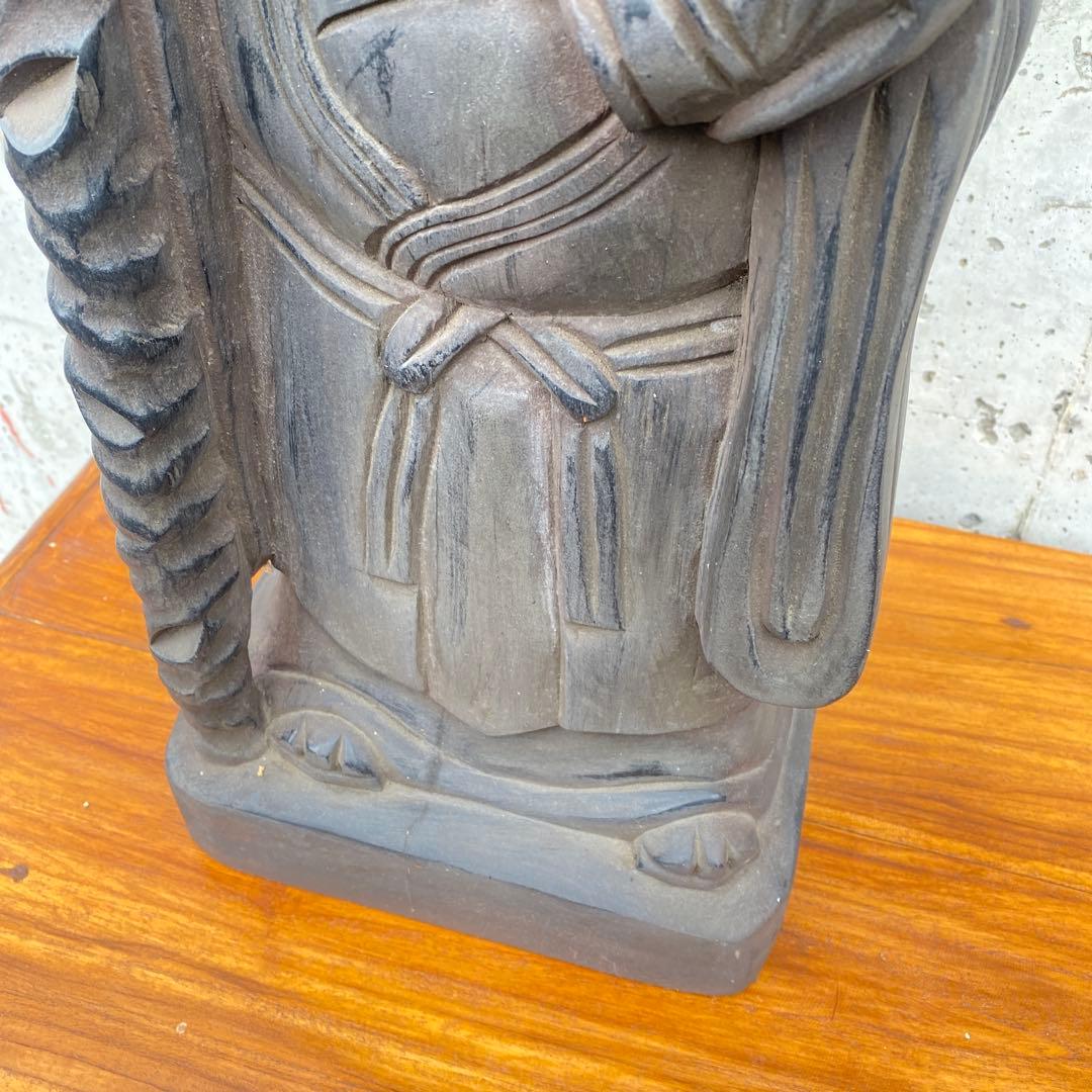 木彫　寿老人　七福神　縁起物　高さ61cm 7.7kg