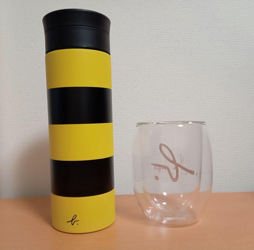 agnes b cafe限定　ステンレスボトル·ワイングラス セット