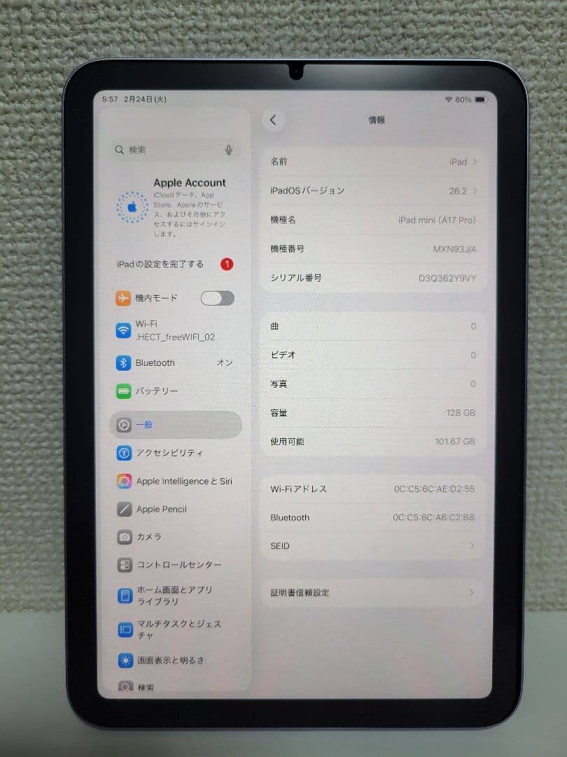 Apple iPad mini (第7世代) 64GB パープル