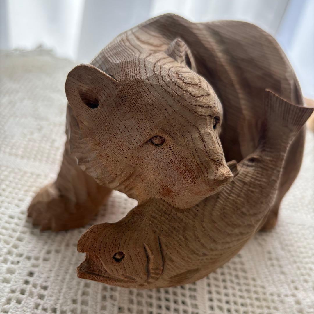 【匿名発送】木工品　熊　高瀬秀雄作　置物　 彫刻　アンティーク　縁起物