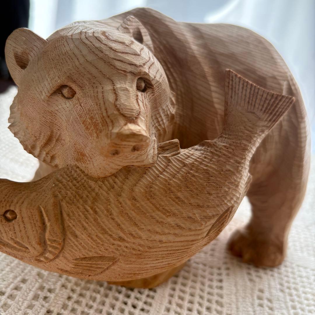 【匿名発送】木工品　熊　高瀬秀雄作　置物　 彫刻　アンティーク　縁起物