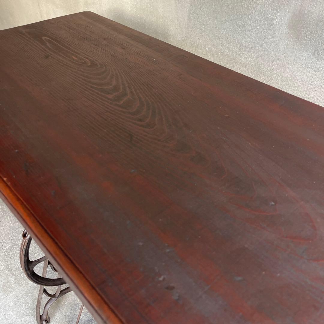 アンティーク　SINGER シンガー網目鉄脚　テーブル 机　鬼目ナット