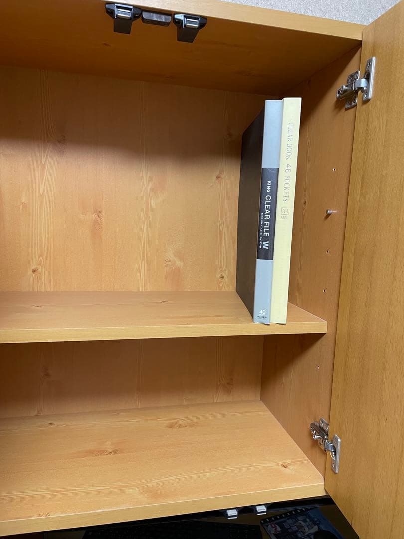 ライティングデスク 木目調収納家具 折りたたみデスク付き 学習机