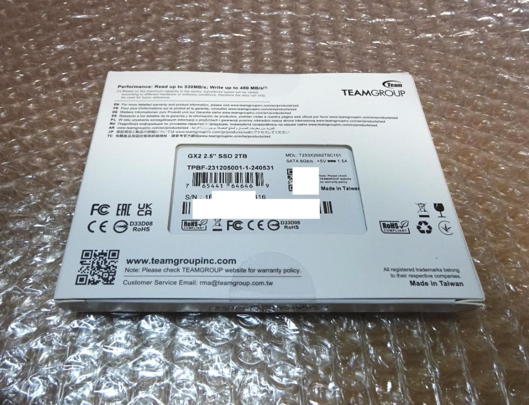 新品 TeamGroup GX2 2TB SSD 3D NANDA SLC