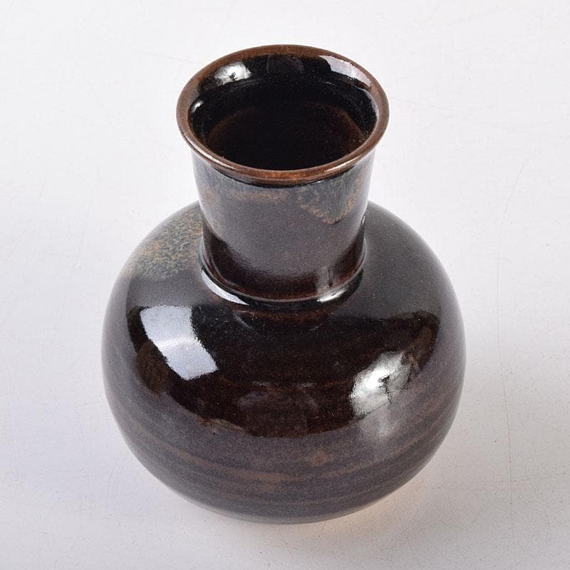 茶道具　京焼　平安　万代喜山造　鶴首茶入　仕覆付　共箱　V　6942