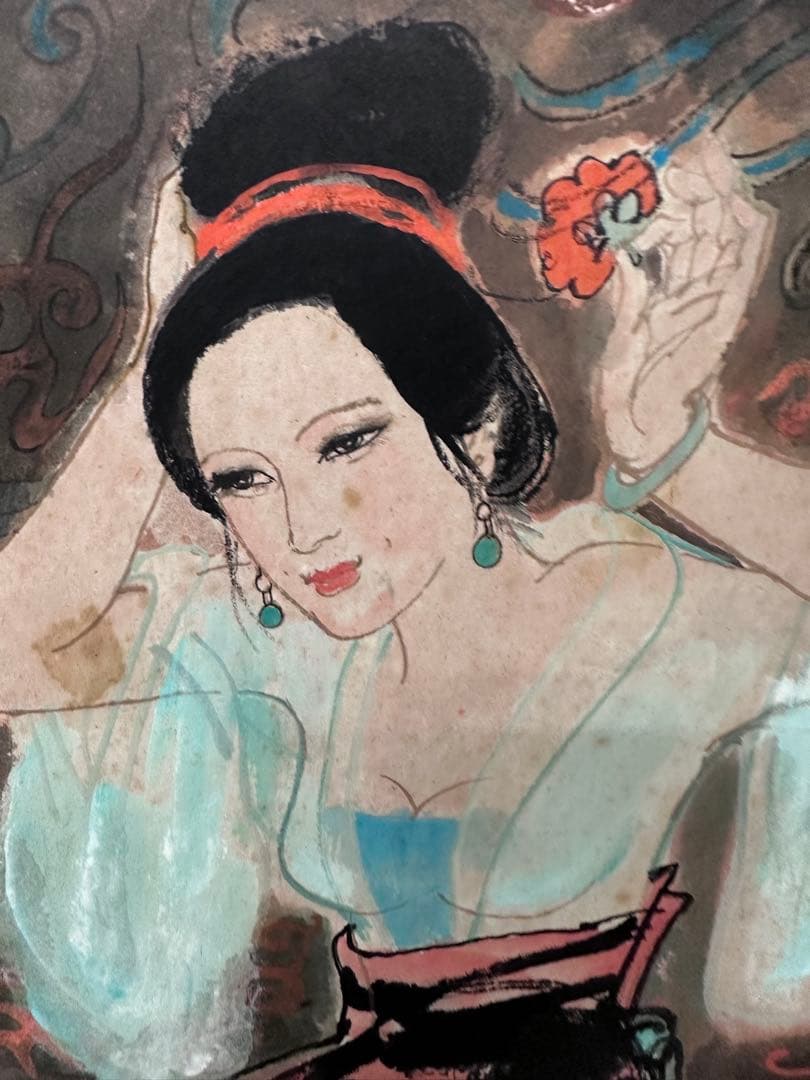 中国絵　美人画　漢時代の美人 美術　古美術