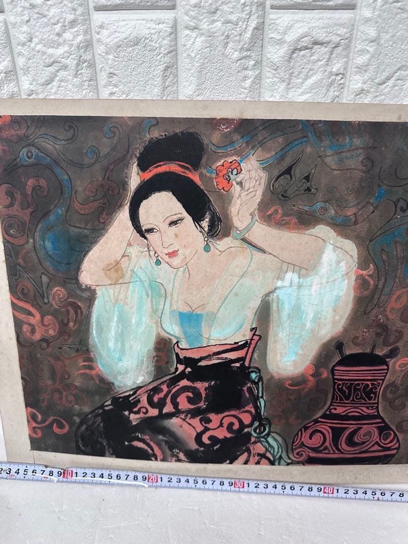 中国絵　美人画　漢時代の美人 美術　古美術