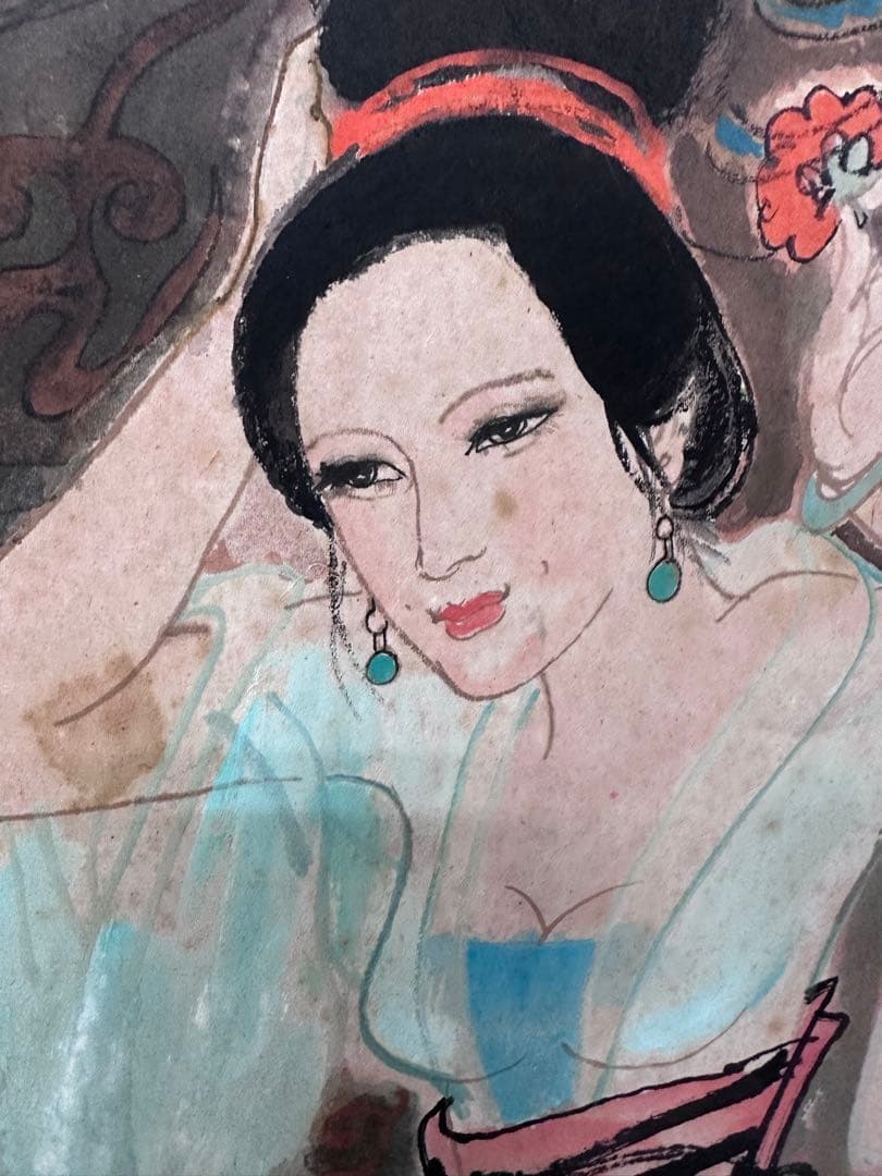 中国絵　美人画　漢時代の美人 美術　古美術