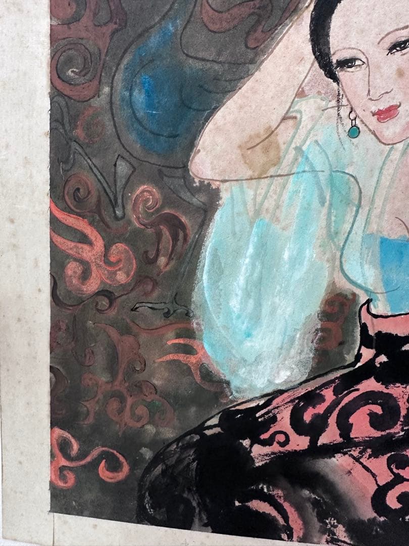 中国絵　美人画　漢時代の美人 美術　古美術