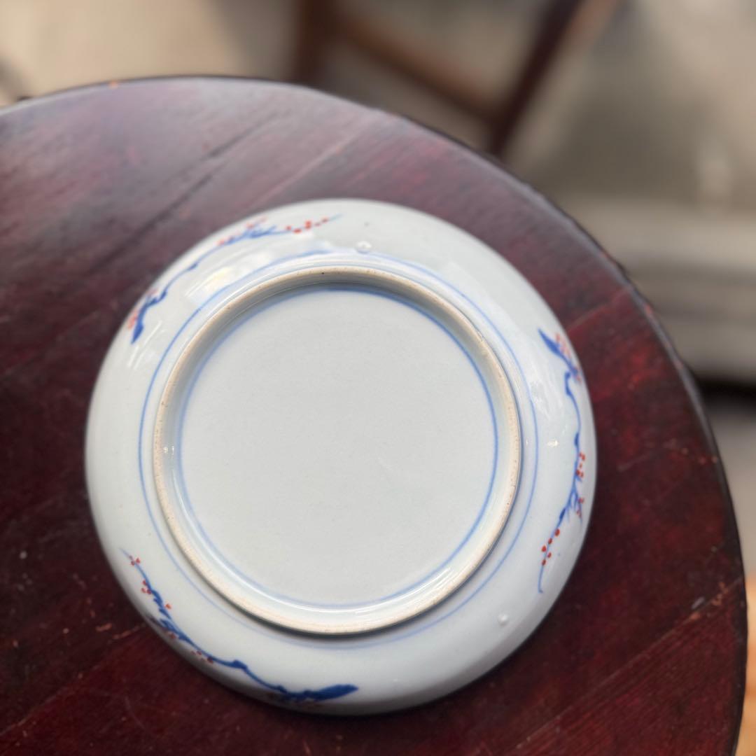 骨董皿　伊万里　唐草花鳥文　金彩色絵皿 色絵皿 2枚