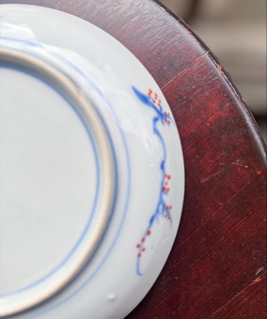 骨董皿　伊万里　唐草花鳥文　金彩色絵皿 色絵皿 2枚