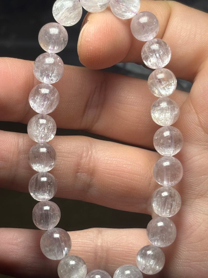 ハイグレード　クンツァイトブレスレット8㎜（新品未使用）朝高品質　キャッツアイ