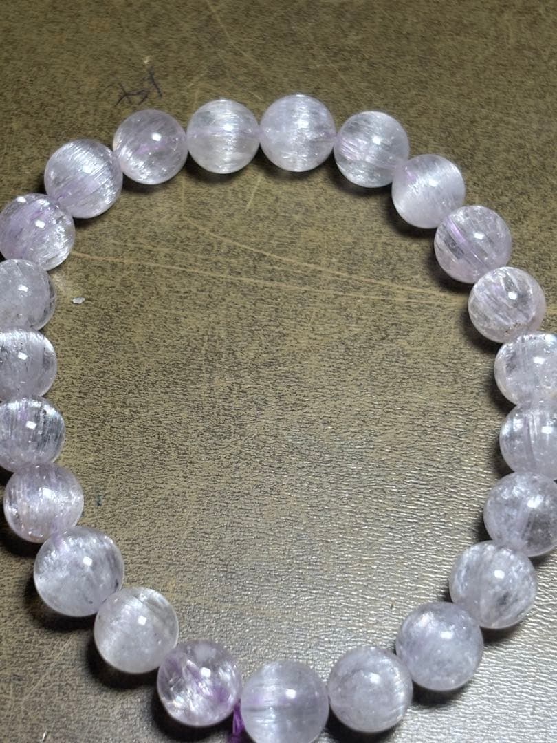 ハイグレード　クンツァイトブレスレット8㎜（新品未使用）朝高品質　キャッツアイ
