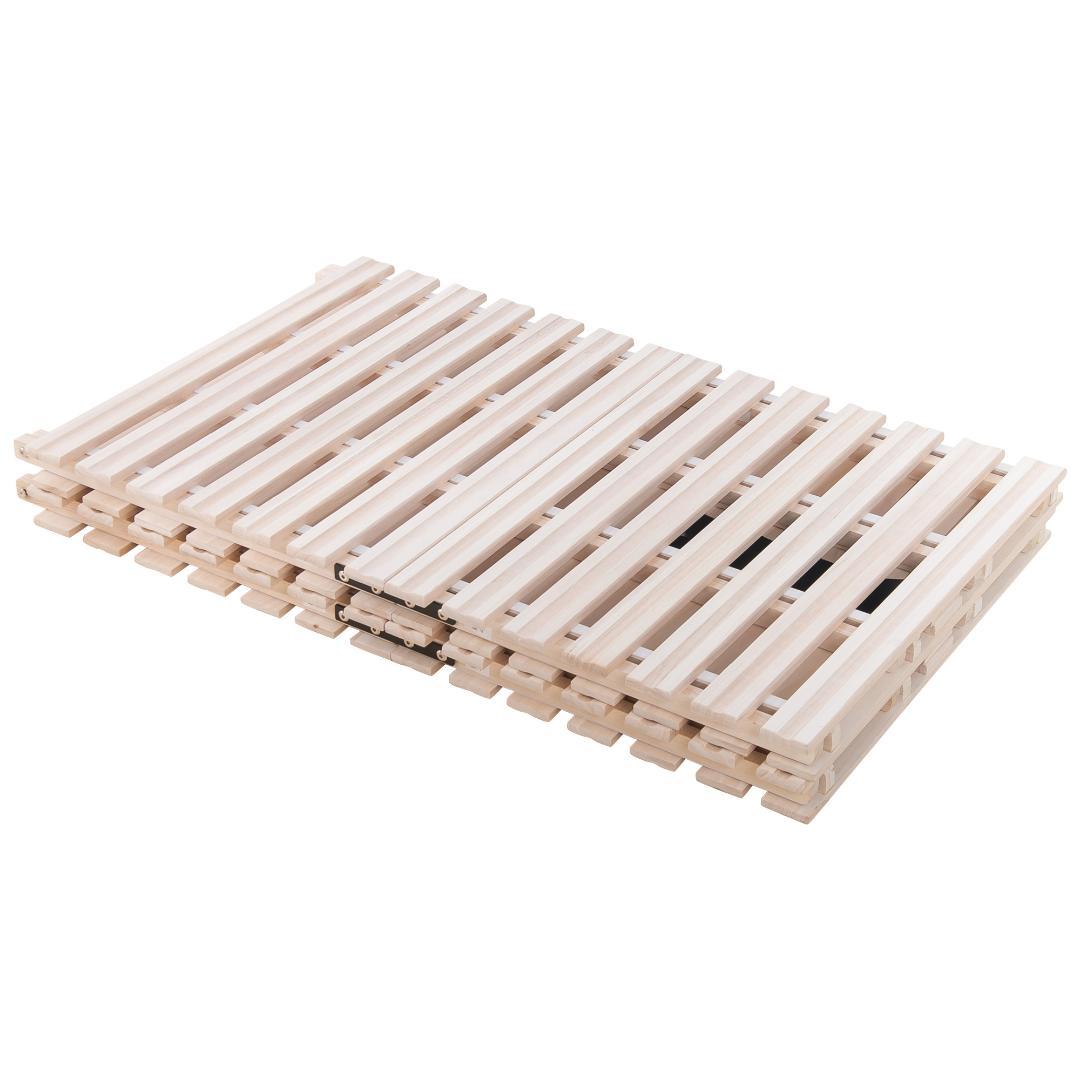 すのこベッド 折りたたみ 天然桐 二つ折り ベッドフレーム 2折桐木床 S