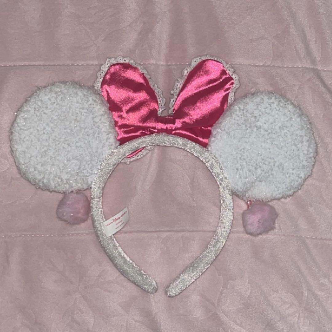 ディズニー カチューシャ イヤリング 白 ミニー