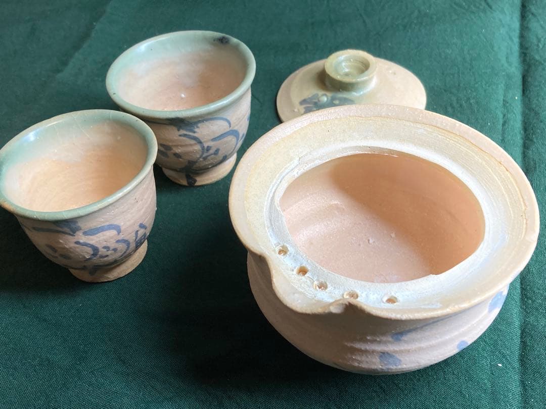 近江八田焼　煎茶器3点セット(未使用品)