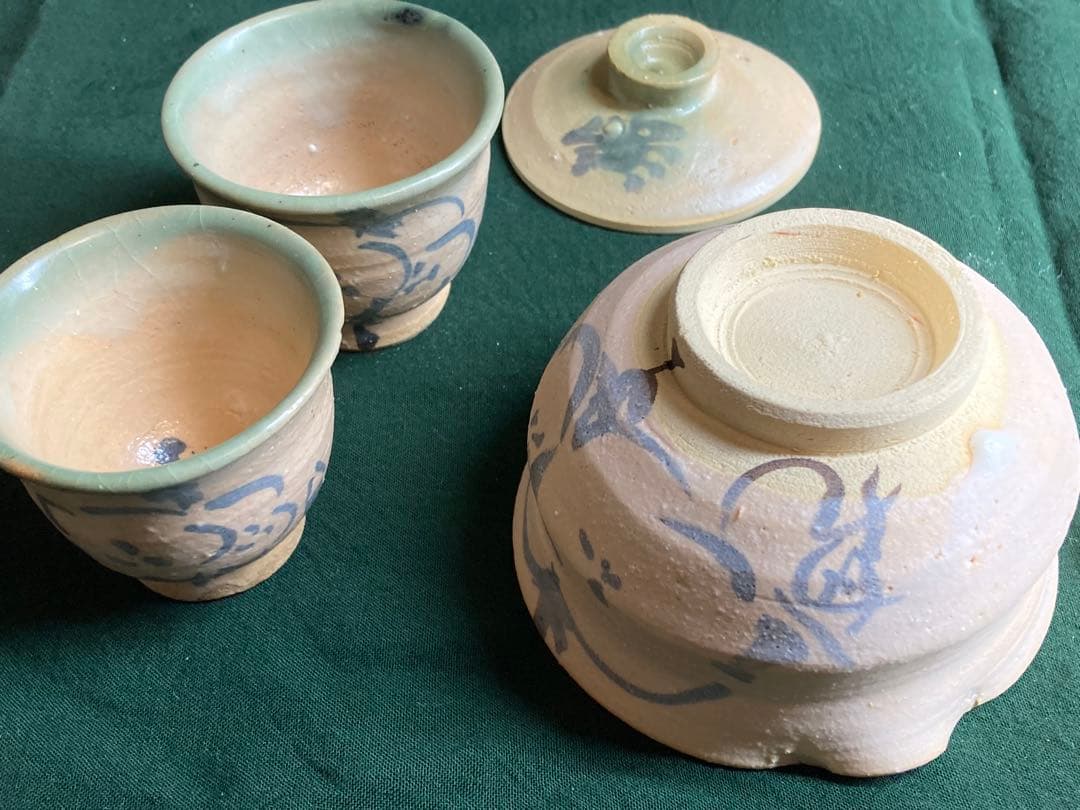 近江八田焼　煎茶器3点セット(未使用品)