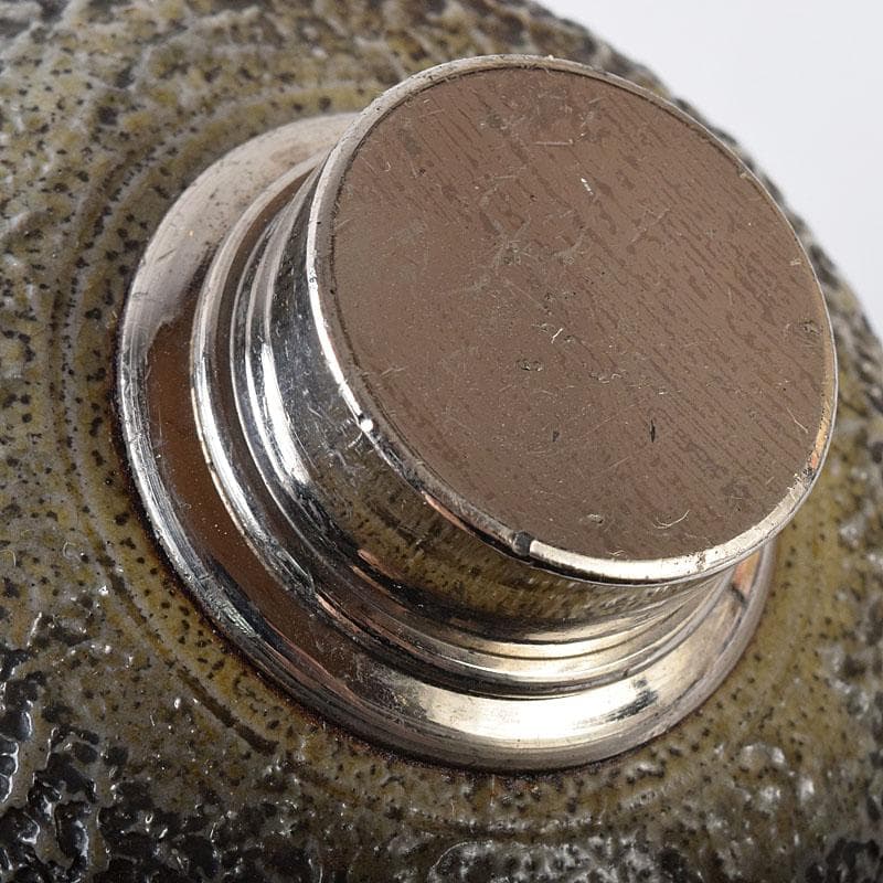 茶道具　備前焼　青備前　森陶岳造　茶壷　共箱　V　R8405