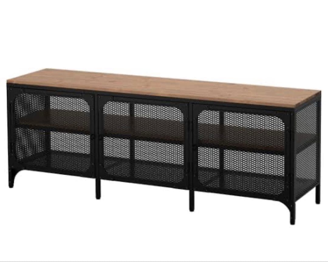 IKEAテレビ台 FJÄLLBO フィエルボ 色: ブラック