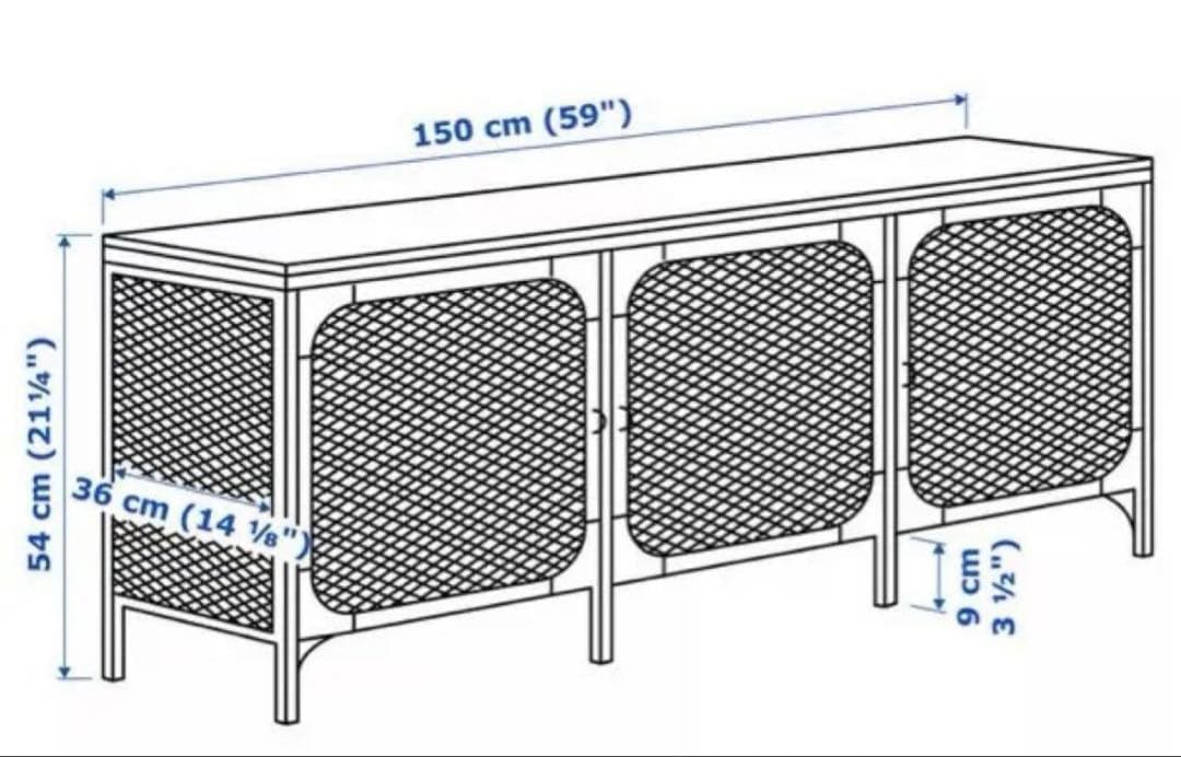 IKEAテレビ台 FJÄLLBO フィエルボ 色: ブラック