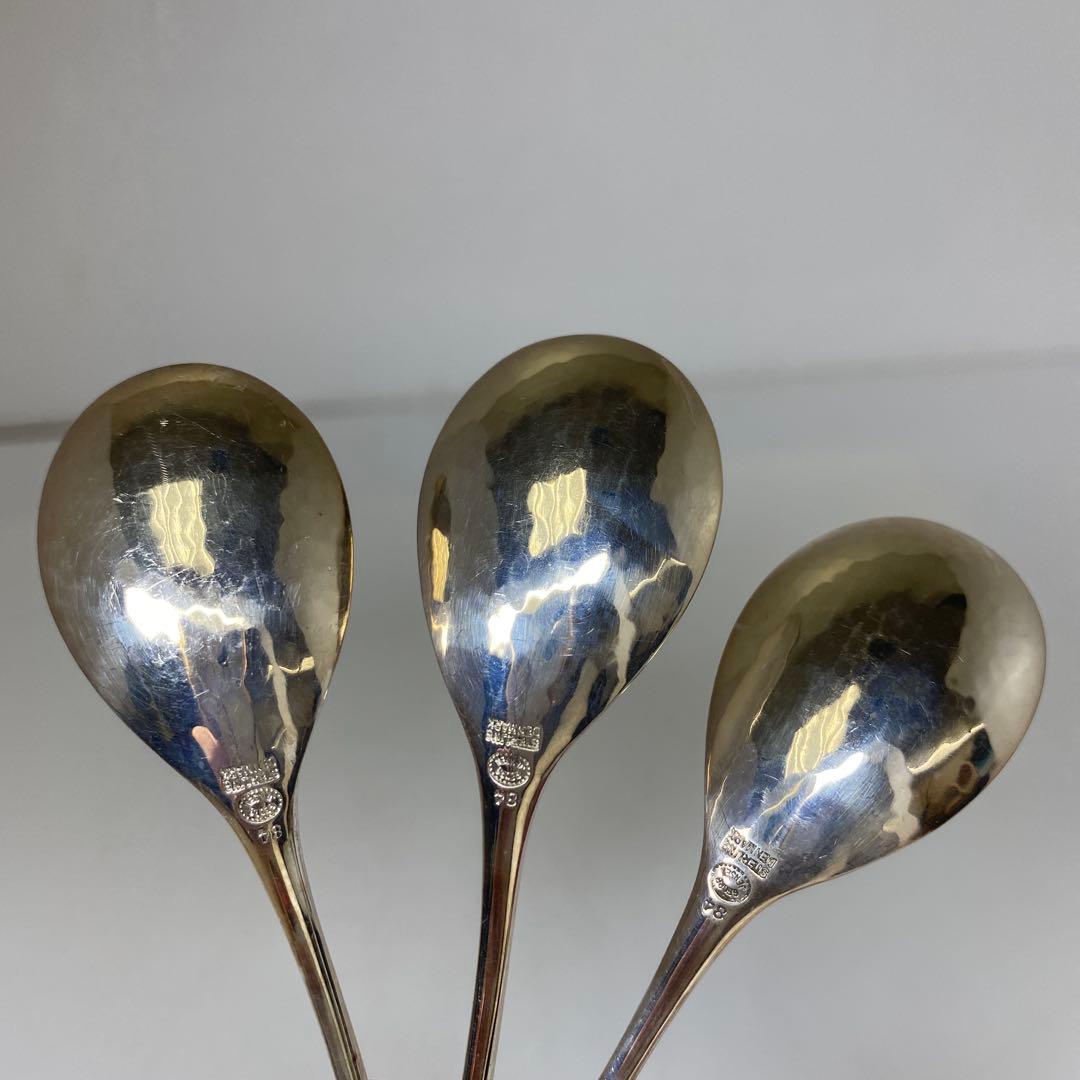 ジョージジェンセン最高峰　sterlingブロッサムデザートスプーン6本　共袋