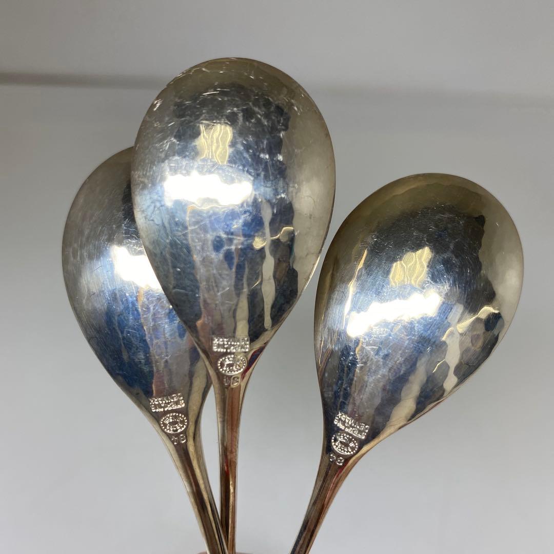 ジョージジェンセン最高峰　sterlingブロッサムデザートスプーン6本　共袋