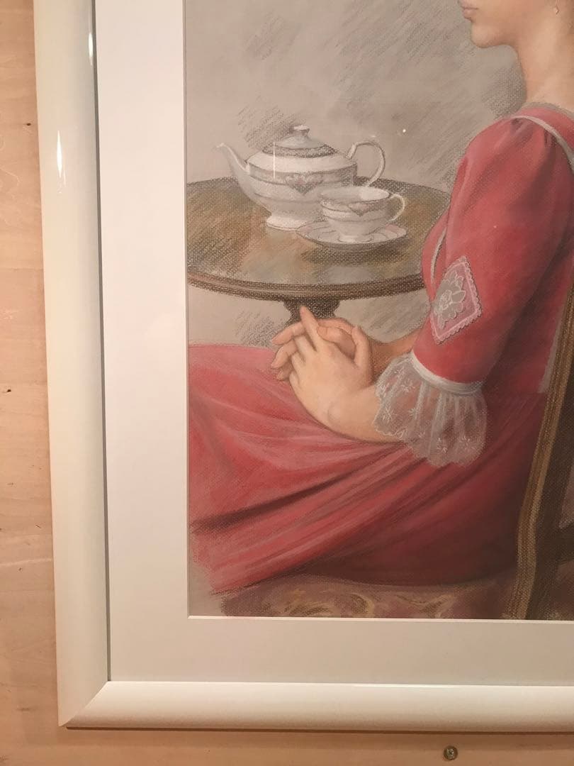 徳田宏行　「午後」　パステル画２０号　画面右下・作品裏に本人直筆サイン有り