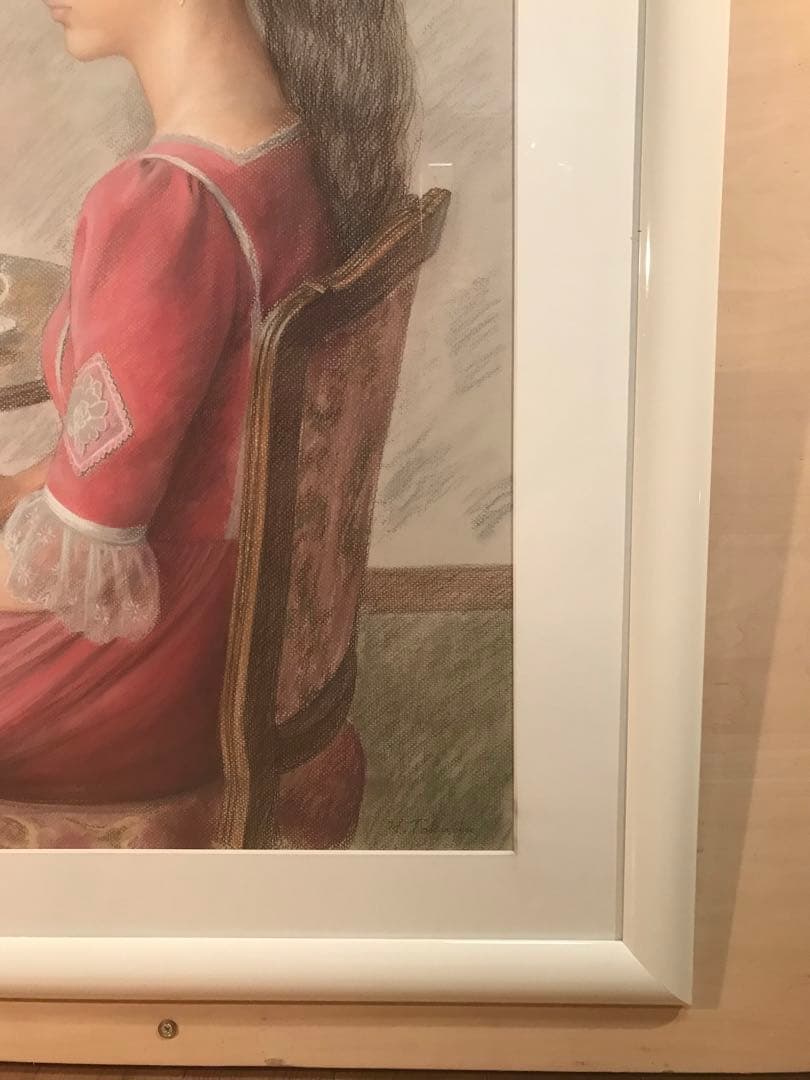 徳田宏行　「午後」　パステル画２０号　画面右下・作品裏に本人直筆サイン有り