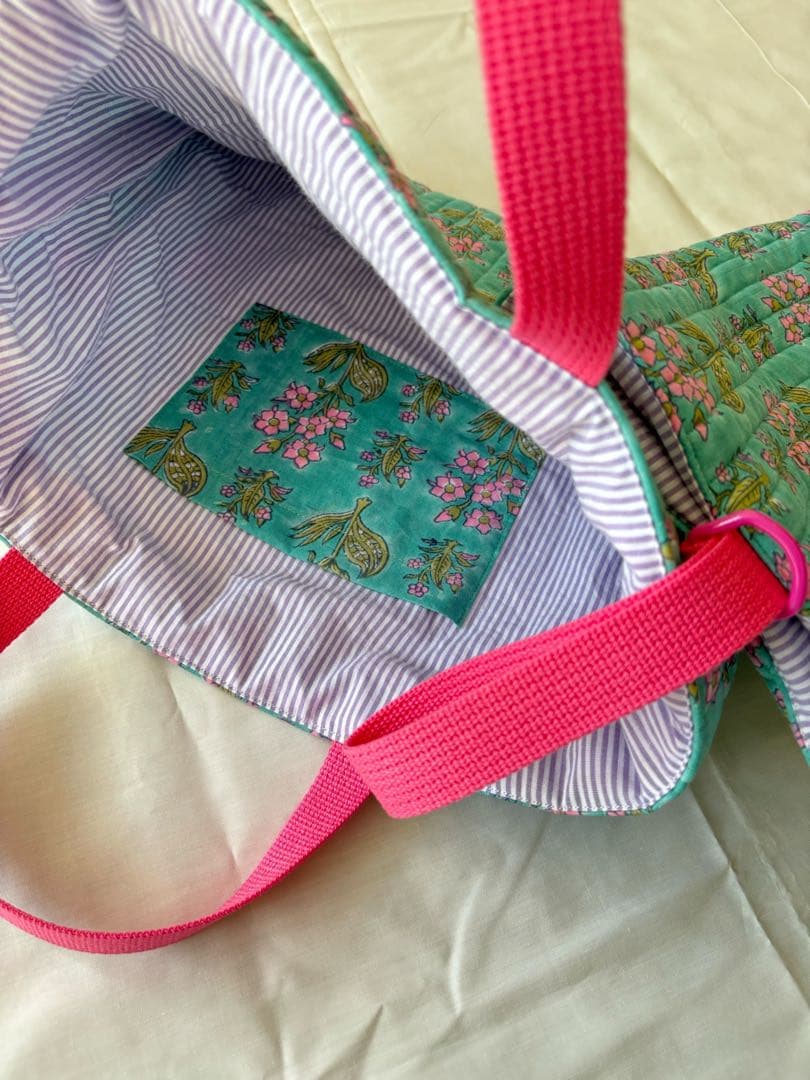 入園　入学　レッスンバッグ　上履き入れ　2点セット　インド綿 ②