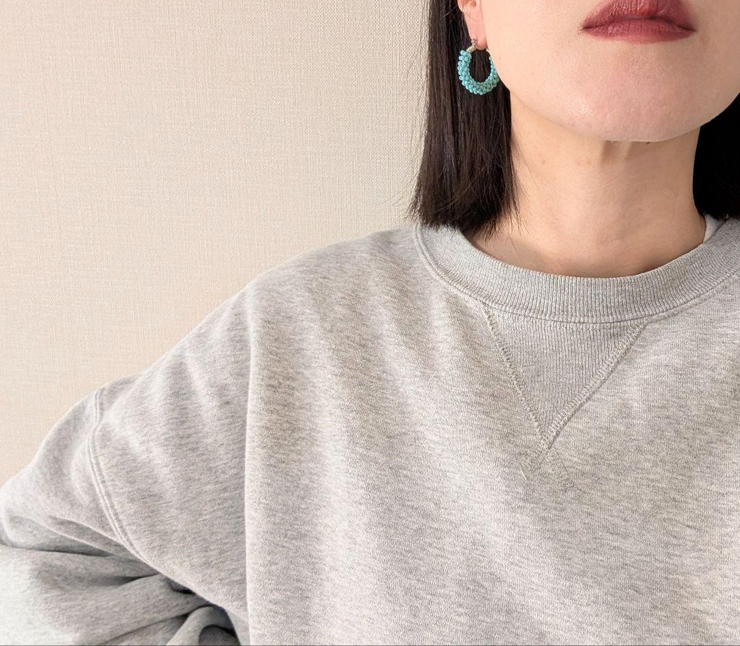 big turquoise✕silverピアス