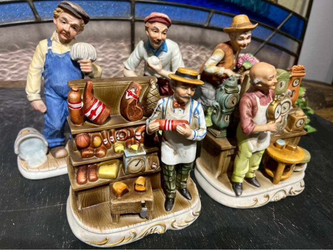 フィギュリン 陶器製 置物 インテリア ビンテージ アンティーク 5点セット