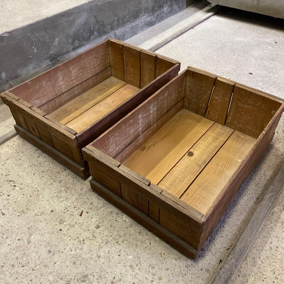 【choko♡moka⭐︎ron♡moko】古い木箱①H19(2箱セット)