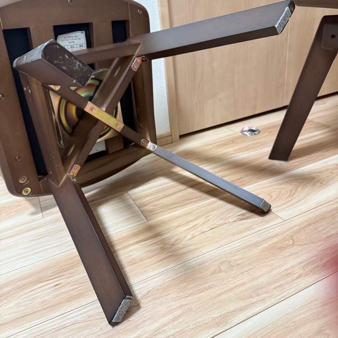 回転式ダイニングチェア(ロピア2 DBR) 2脚セット