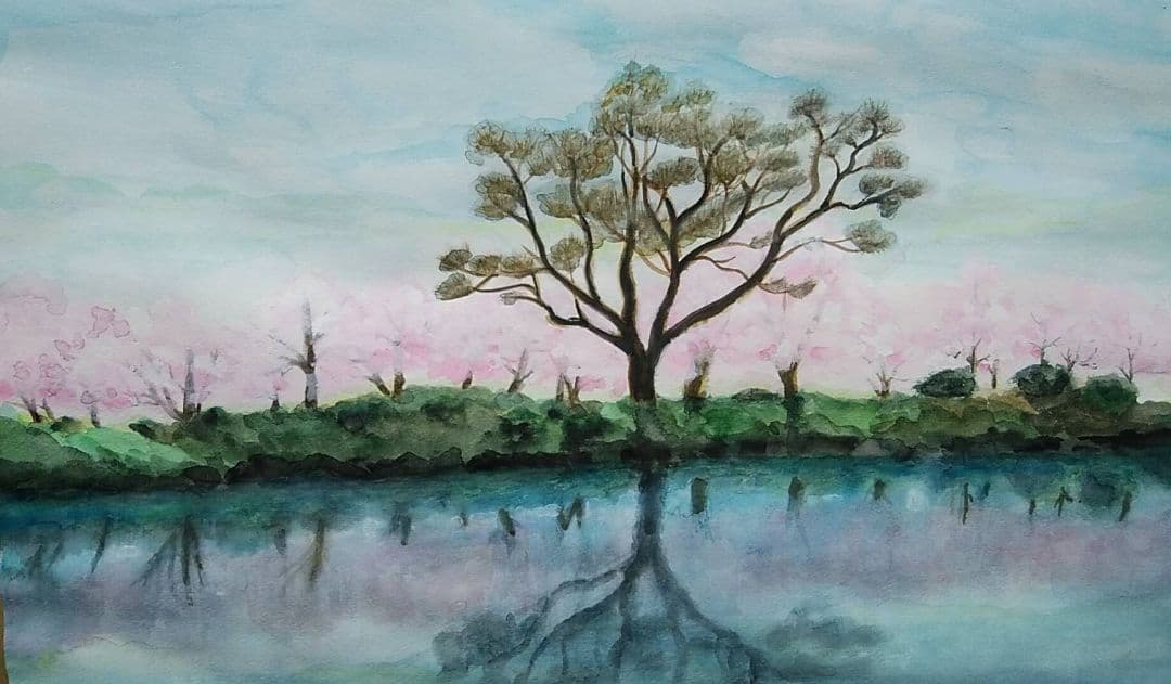 風景画　春近し3 (原画)