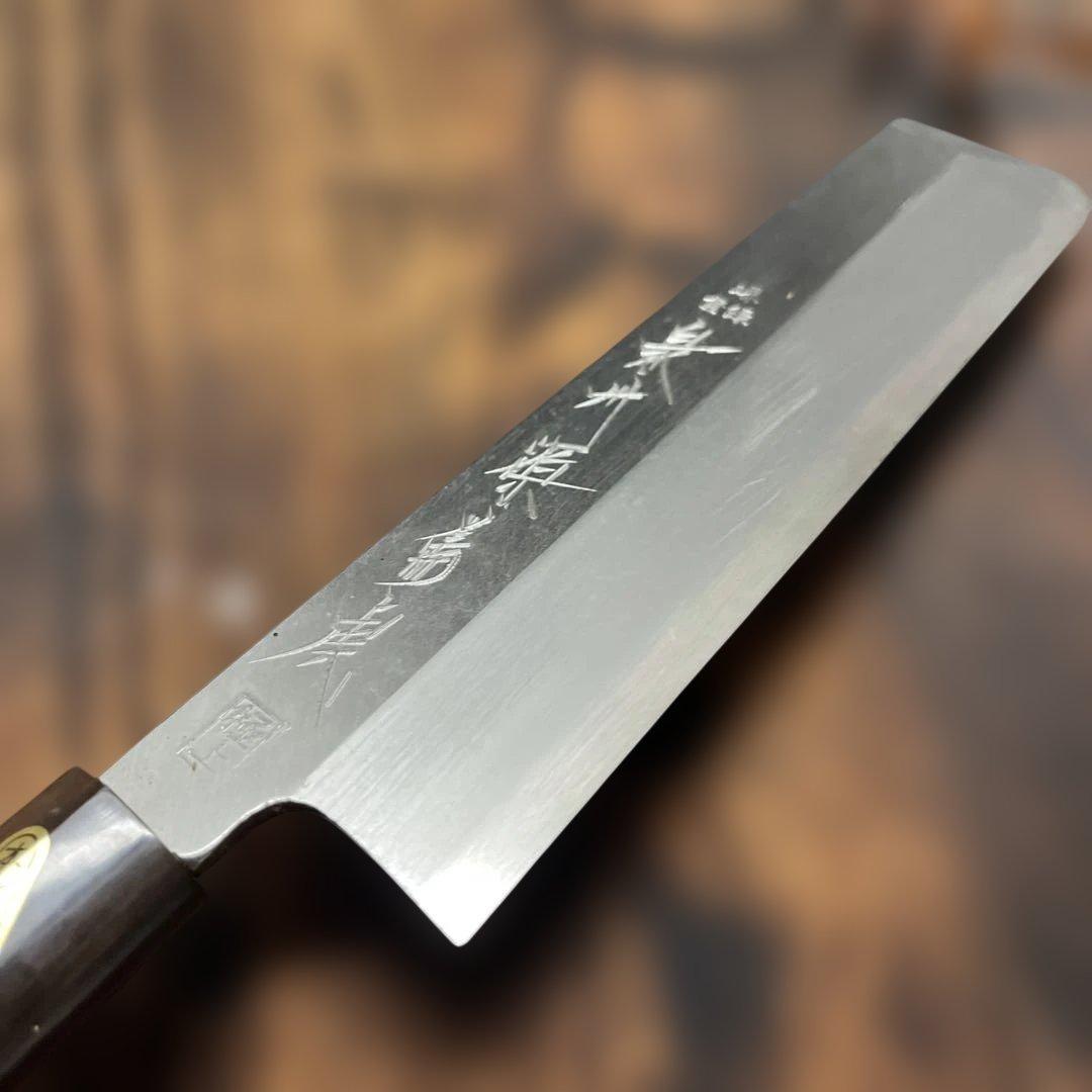 堺菊虎　極上　薄刃包丁 鋼製 木製ハンドル