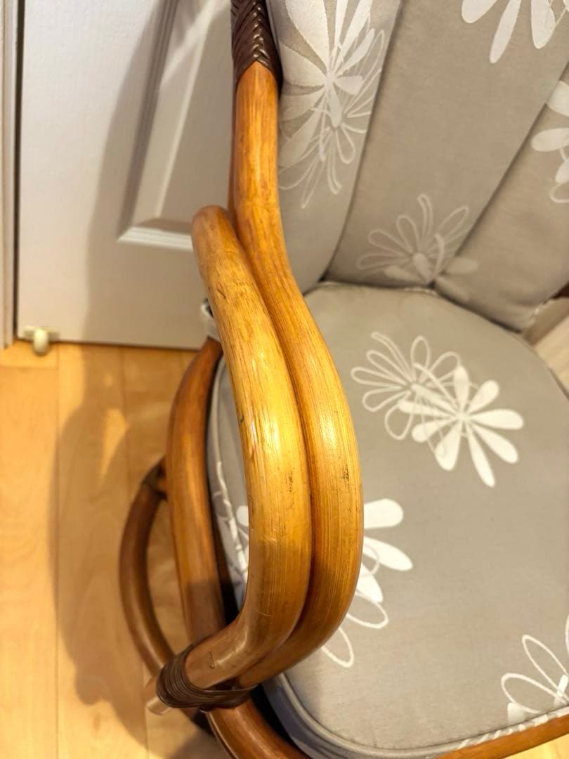 籐　ラタン　椅子　チェア　回転　アンティーク　レトロ