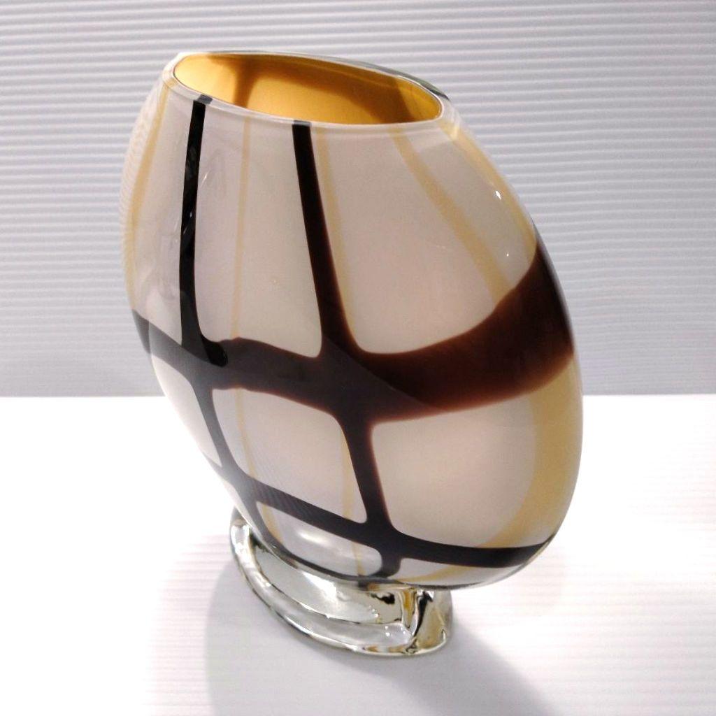 ヴィンテージ ガラス フラワーベース 花器 花瓶 レトロ ミッドセンチュリー