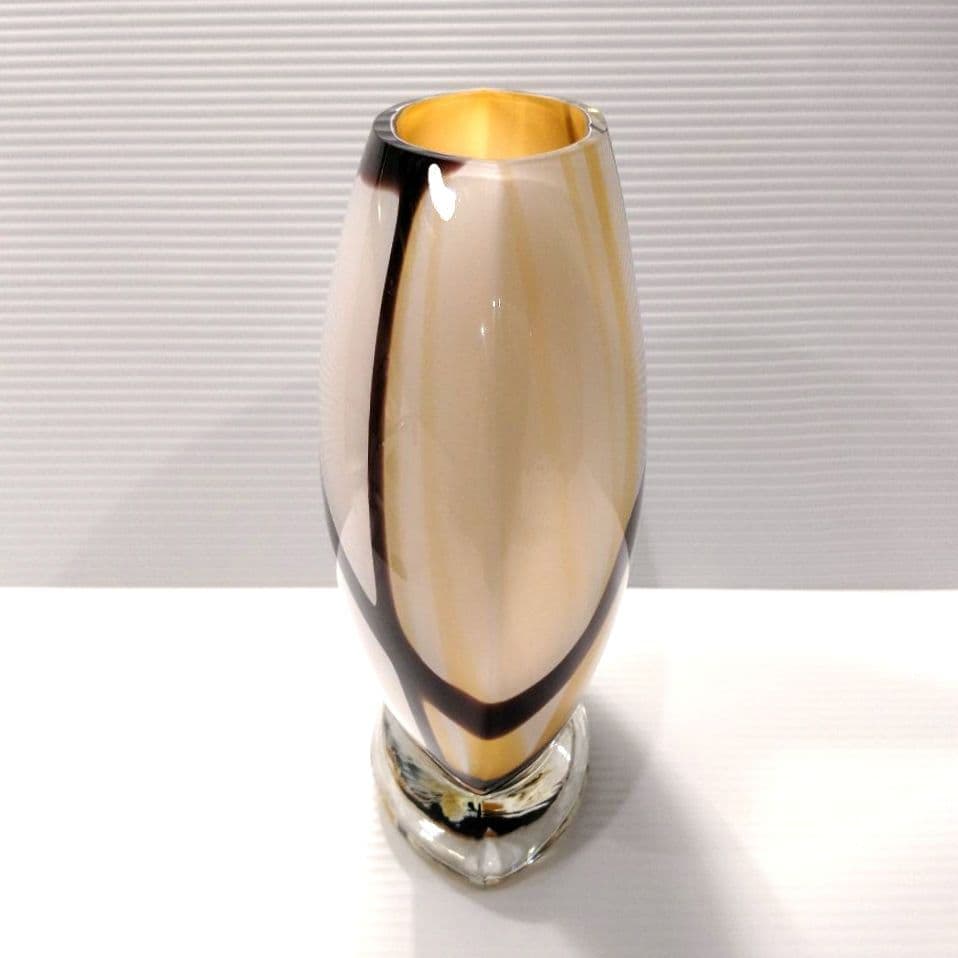 ヴィンテージ ガラス フラワーベース 花器 花瓶 レトロ ミッドセンチュリー