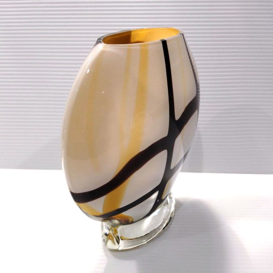 ヴィンテージ ガラス フラワーベース 花器 花瓶 レトロ ミッドセンチュリー