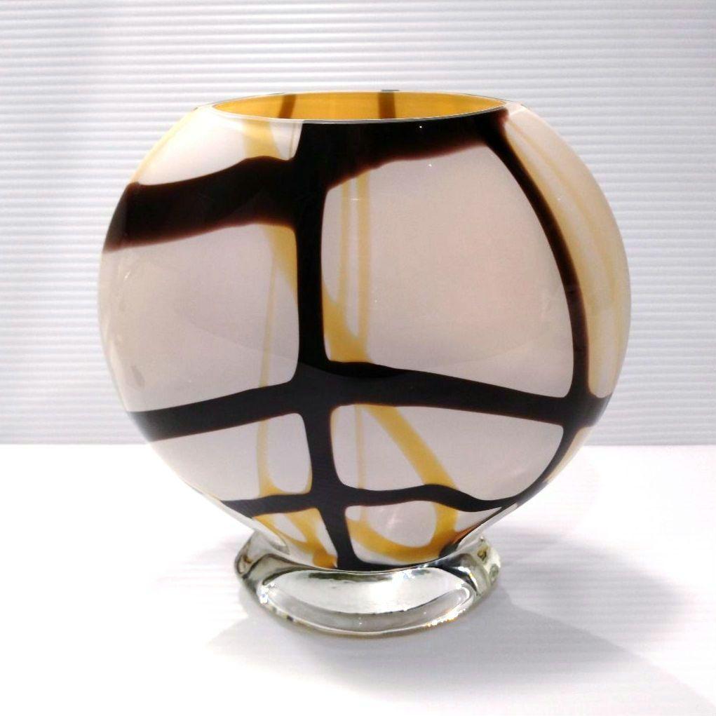 ヴィンテージ ガラス フラワーベース 花器 花瓶 レトロ ミッドセンチュリー