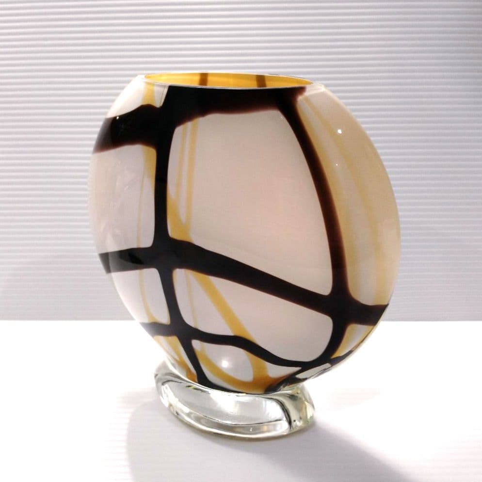 ヴィンテージ ガラス フラワーベース 花器 花瓶 レトロ ミッドセンチュリー