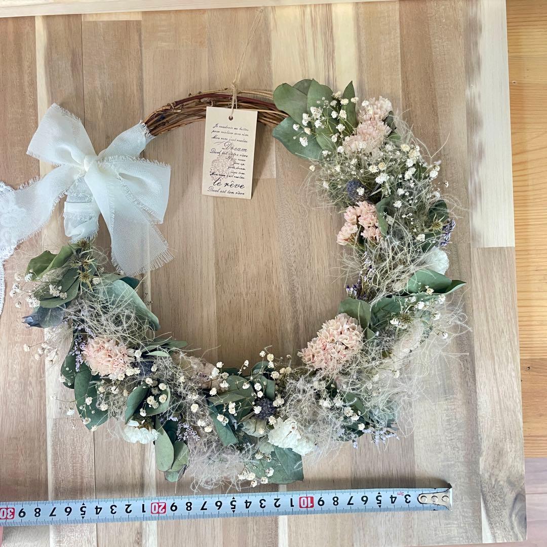 ！完売！　ふわふわスモークツリーのリース　green