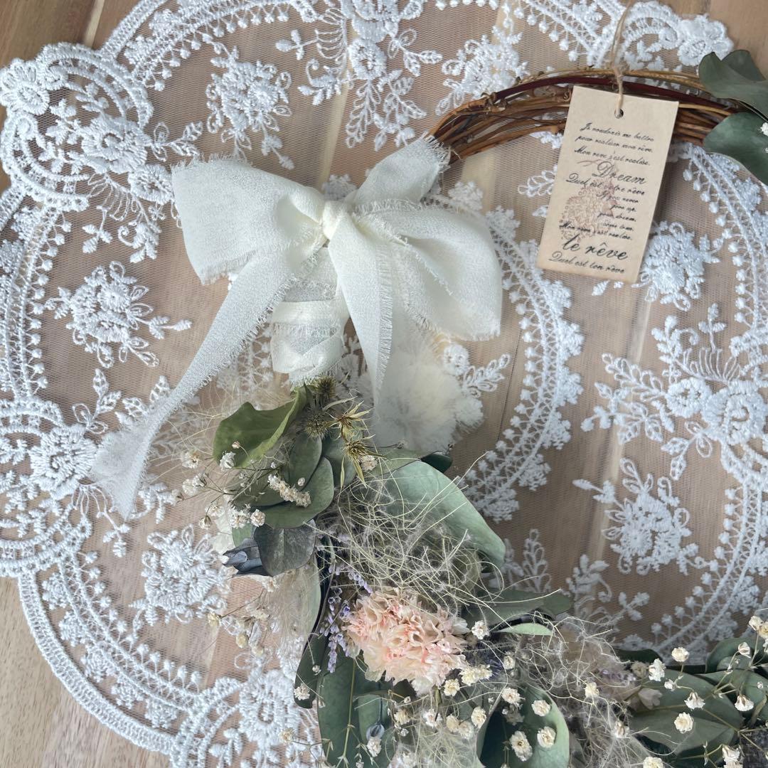 ！完売！　ふわふわスモークツリーのリース　green