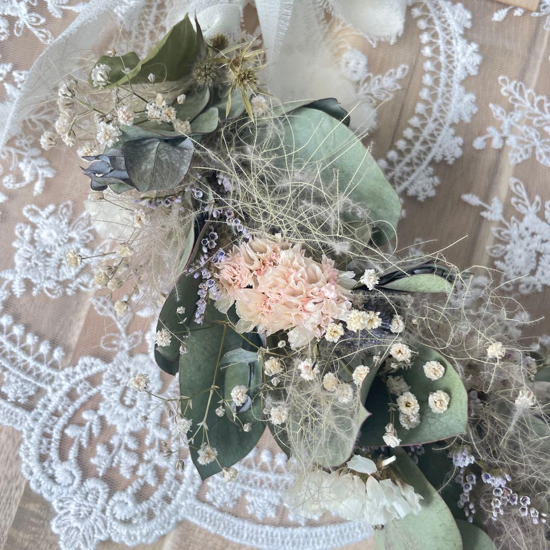 ！完売！　ふわふわスモークツリーのリース　green