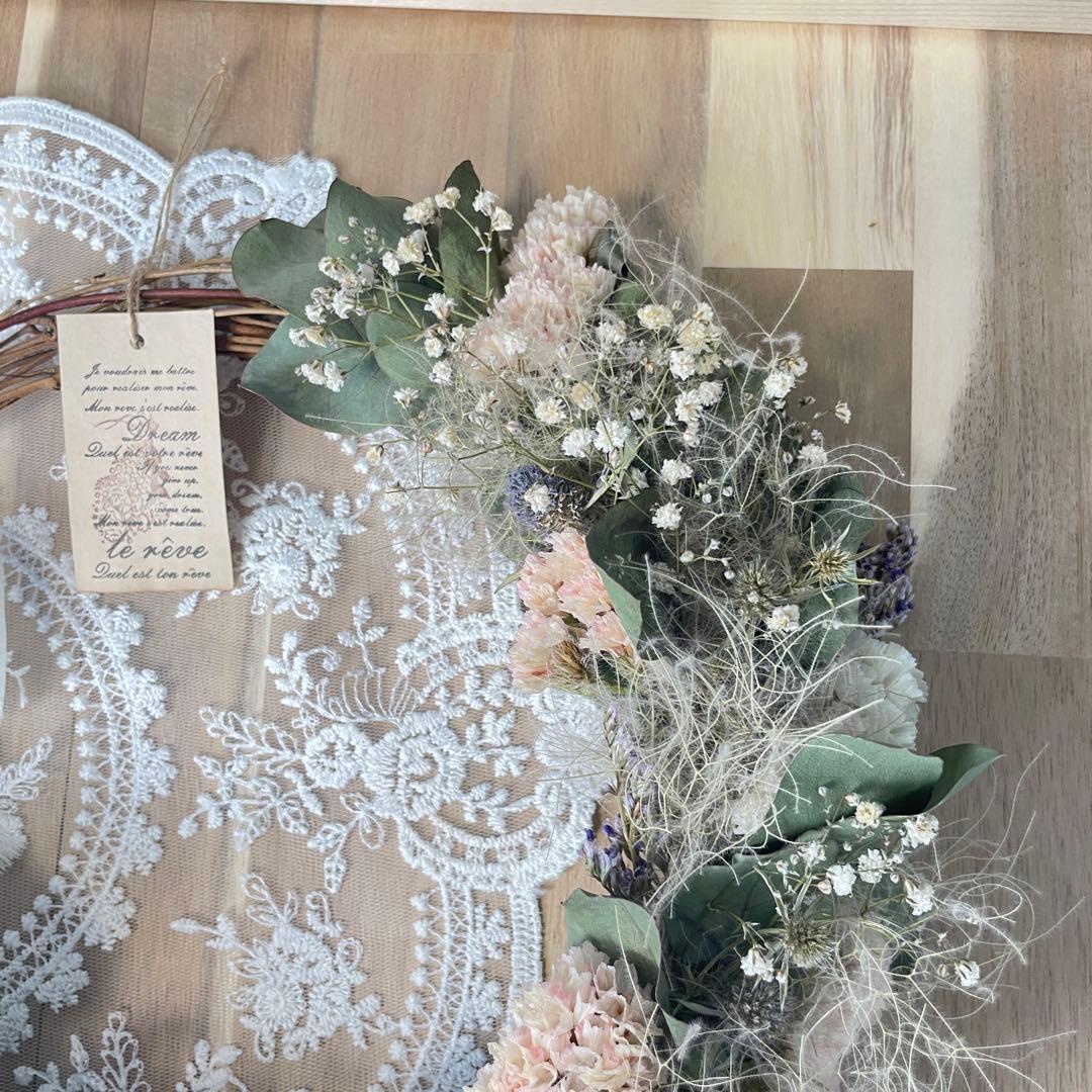 ！完売！　ふわふわスモークツリーのリース　green