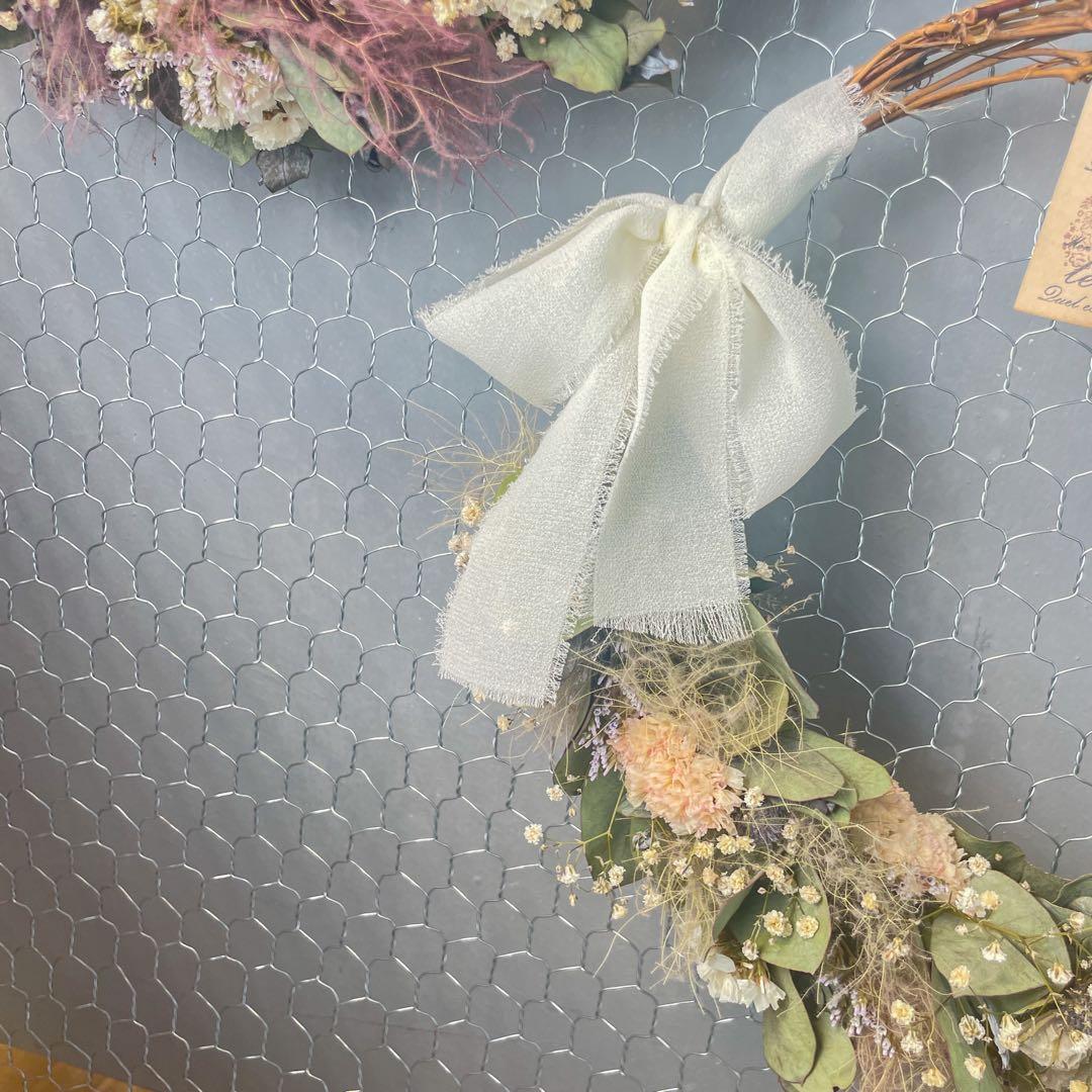 ！完売！　ふわふわスモークツリーのリース　green