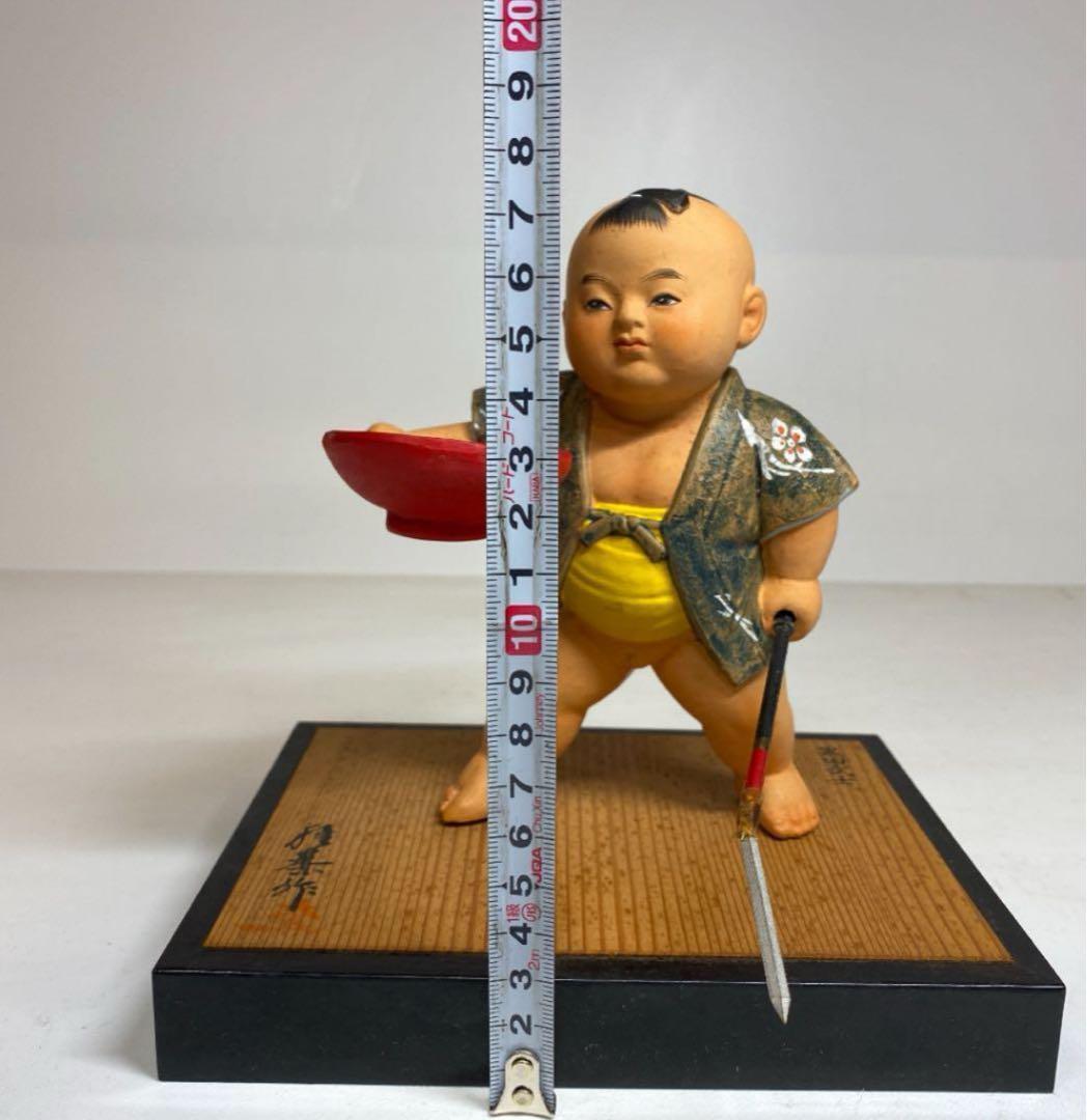 年代物 人形　共箱付　高さ19cm