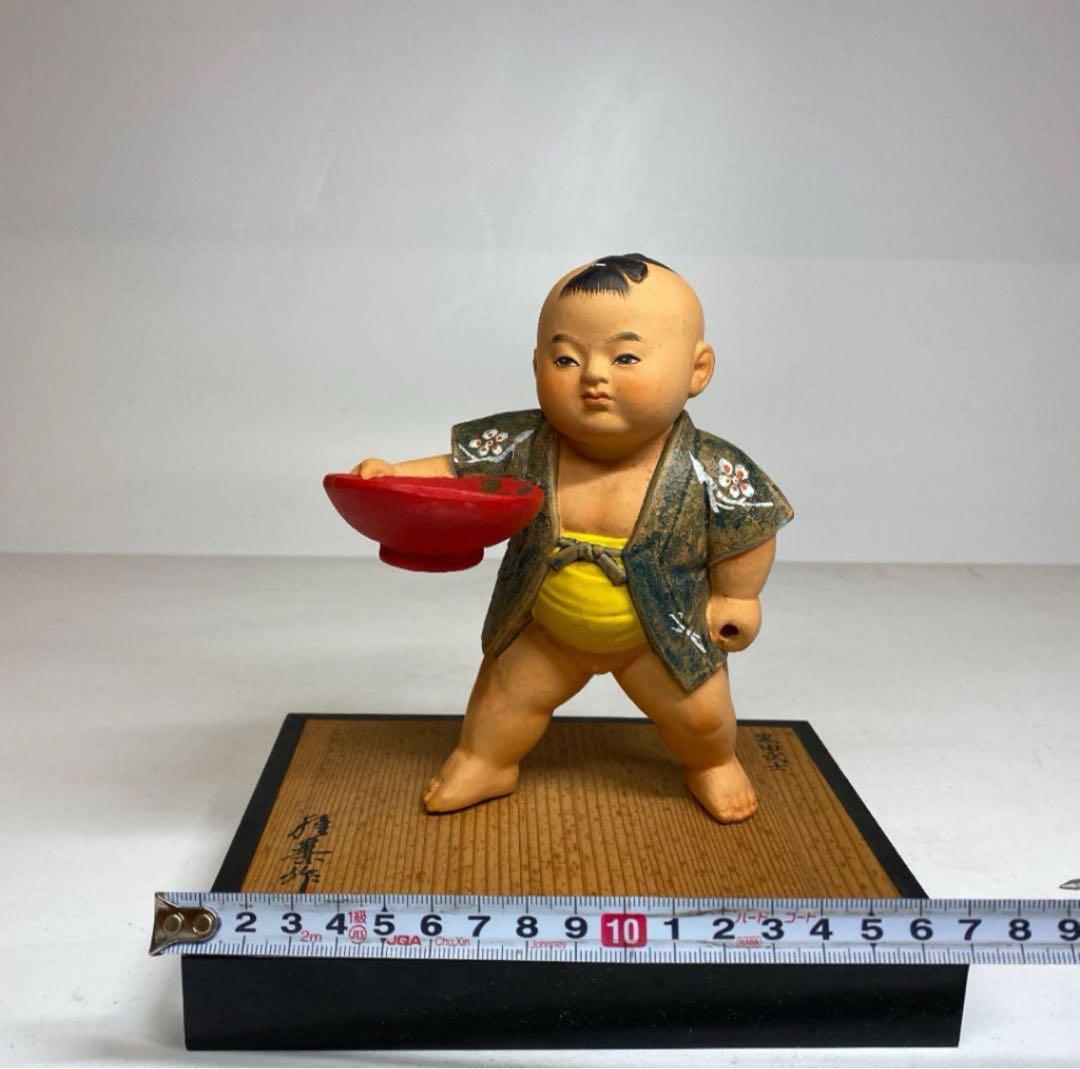 年代物 人形　共箱付　高さ19cm