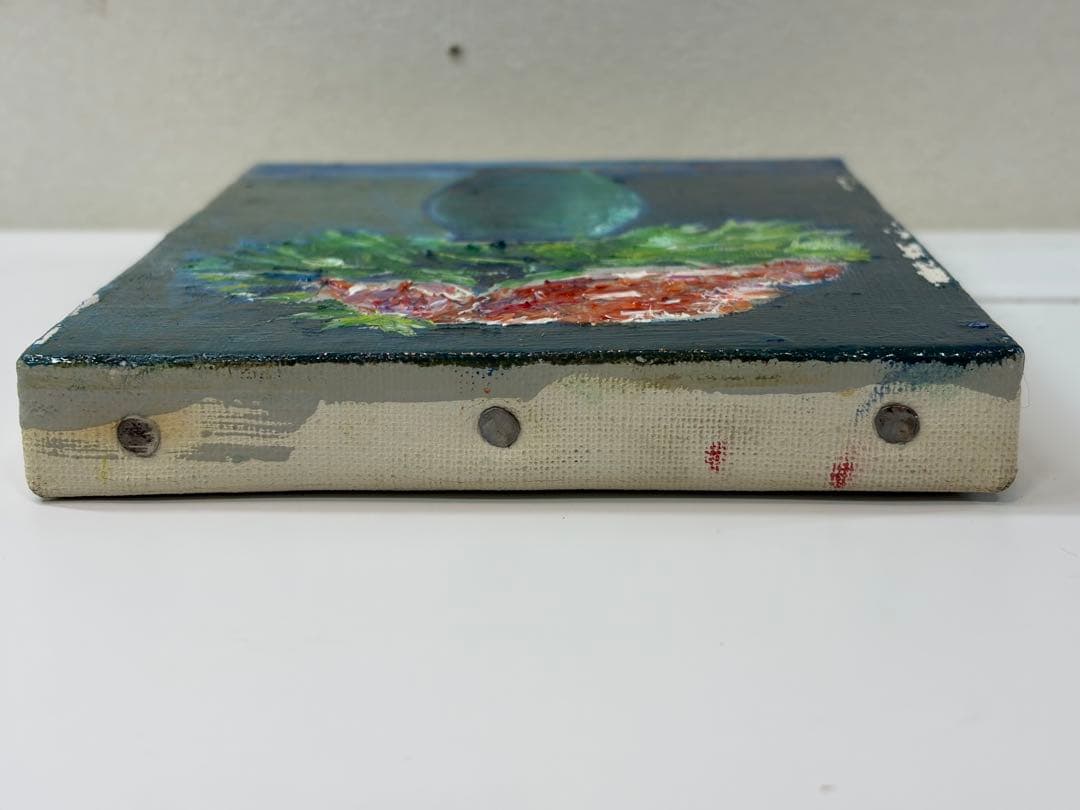 高橋一善 花 油絵 額縁なし 現状品