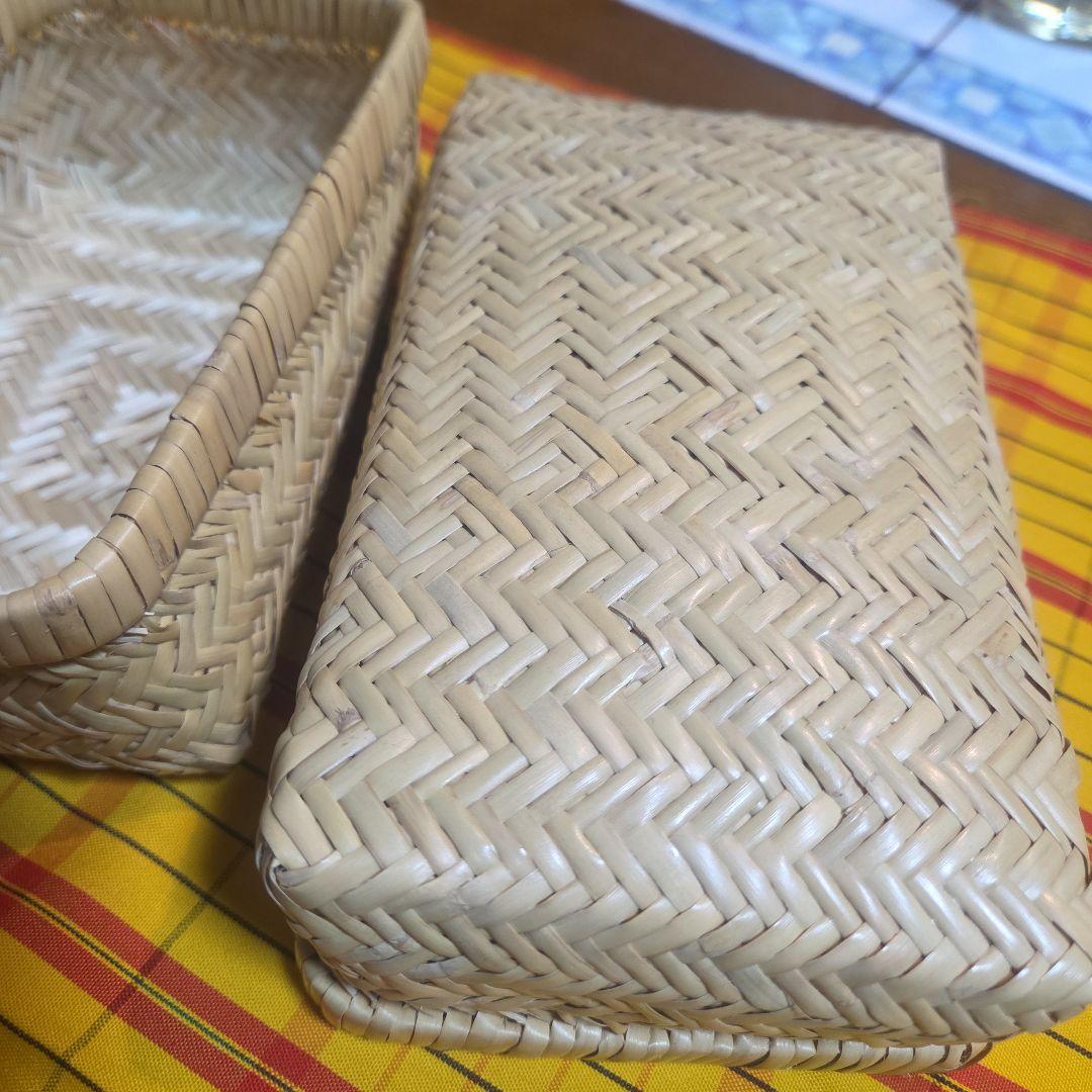 鳥越竹かご弁当箱　小物入れ　未使用　竹かご弁当箱　竹かご